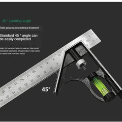 300mm Stainless Steel Combination Square | Multi-Angle Woodworking Ruler close-up view