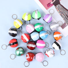 Mini Motorcycle Helmet Keychain | Cute Metal Key Ring for Women and Men detail view