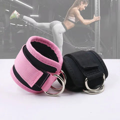 Gym Ankle Straps | Adjustable Double D-Ring Cuffs for Leg Training and Cable Machines