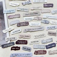 50 Pcs English Label Sticker Package | Junk Journal Scrapbook Embellishment Kit alternate view