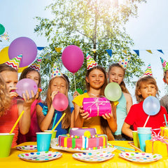 30/100Pcs Mini Blow Out Whistles with Balloon Kids Birthday Party Favors Pinata Filler close-up view