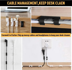 Cable Clips Organizer Drop Wire Holder Cord Management Self-Adhesive Cable Manager Fixed Clamp Wire Winder For Home Office Car
