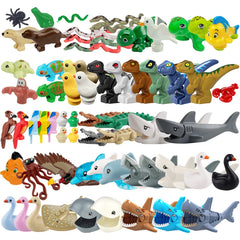 Marine Animal Building Blocks Set | Crocodile Whale Shark Octopus Snake Dinosaur Toys