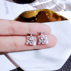 Delicate Design Perfume bottle Stud Earrings for Women Wedding Accessories Dazzling Zirc detail view