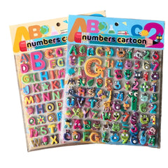 9 Styles Cute Double Layer 3D Foam Stickers | Alphabet, Cars, Food Cartoon for DIY No alternate view