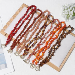 Natural Chip Stone Choker Necklace | Bohemia Crystal Bead Jewelry alternate view