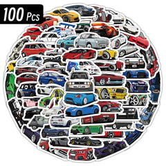 Retrofit Racing Car Graffiti Stickers | Waterproof Decal Set for Laptop, Guitar, Luggage, Bike, Skat