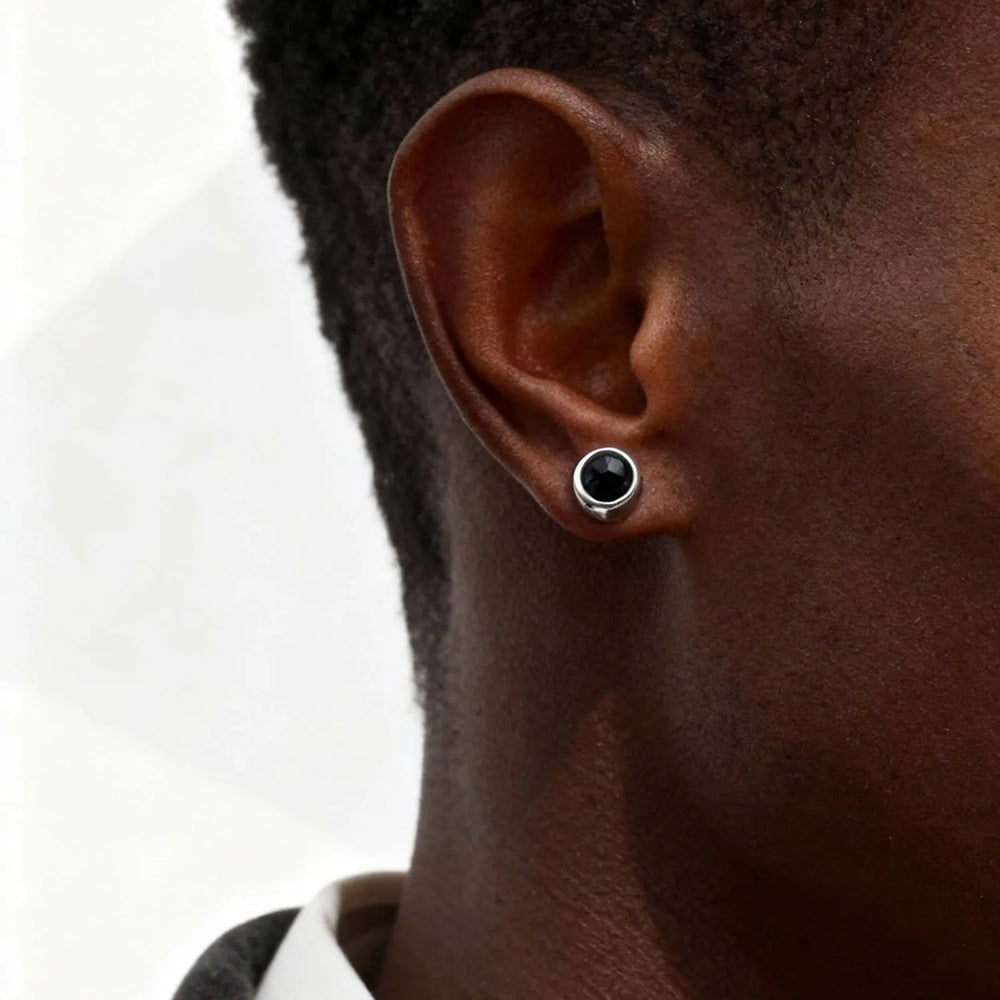 1 Pair Round Zircon Magnetic Ear Stud Clip Earrings for Men Women,Punk Round Zircon Magnet Earrings,