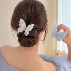 JIVELA Acetate Butterfly Hair Claw Clip Iridescent Mini Jaw Clip for Women Girls Kore alternate view