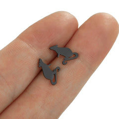 Kinitial Adorable Rat Stud Earrings Stainless Steel Cute Rodent Party Jewelry Accessorie detail view