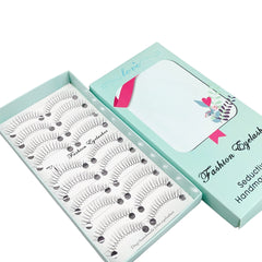 Anime Style False Eyelashes 10 Pairs | 11mm C-Shaped Curled DIY Strip Lashes