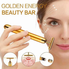 24K Electric Face-Lifting Rose Gold Stick T-Shaped Facial Massager | Skin Tightening alternate view