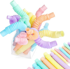 4 Pack Pop Tube Sensory Fidget Toy 4pcs Random Colorful Heavy-Duty for Construction Educational Toys