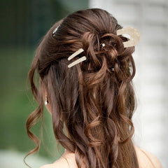 U-shaped Female Hairpin Mineral Patterned Meatballs Hairpin Vintage Chinese alternate view