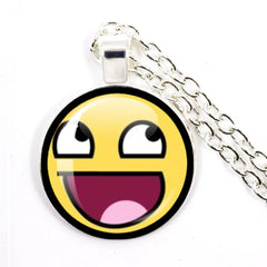 Funny Meme Cartoon Glass Pendant Necklace | Unisex Party Jewelry Gift