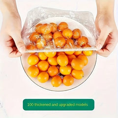 100pcs Reusable Elastic Food Covers | Transparent Stretchable Bowl Plate Seals alternate view