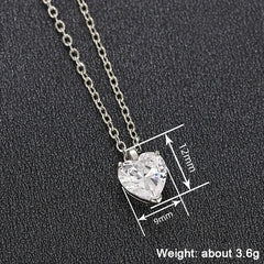 Huitan Sweet Heart Women Pendant Necklace for Wedding Engagement Anniversary Romantic close-up view