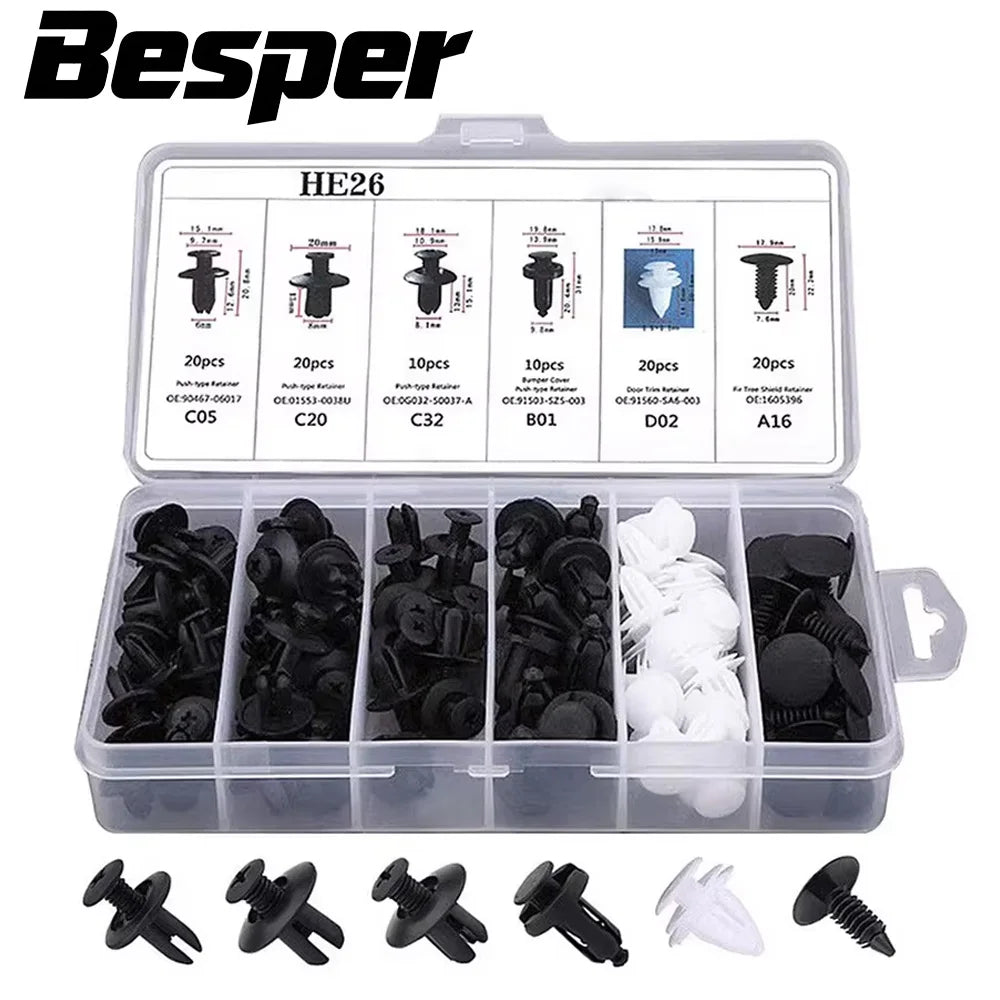 Auto Fastener Clip Mixed Car Body Push Retainer Pin Rivet Bumper Door Trim Panel Fastener Kit Car Cl
