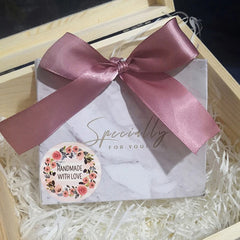 100-500 Flower Thank You Stickers for Small Business Packaging | Handmade Love Labels detail view