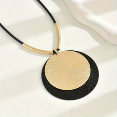 Creative Unique Large Round Vintage Pendant Necklace for Women Personalized Exaggerated detail view