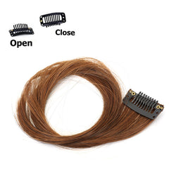 2PC Curly Bangs Clip-On Hair Extensions | Wavy Side Fringe with Invisible Clips detail view