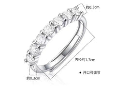 White Gold D Color 4mm Moissanite Ring For Women 925 Silver 1.5CT Stone Match Dia Weddin detail view