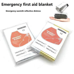 Emergency Thermal Survival Blanket | Windproof and Waterproof Foil Blanket for Outdoor close-up view