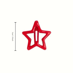 10pcs/30pcs Cute Hollow Star Hair Clips Vibrant Colorful Snap Design Perfect for Styli close-up view