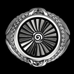 925 Sterling Silver Ring Punk Gear Men's 18K Gold Ring Party Wedding Glamour Jewelry alternate view