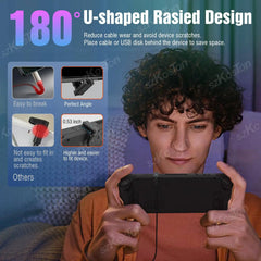 180 Degree USB C Adapter | Fast Charging and Data Extender for Handheld Gaming Consol alternate view