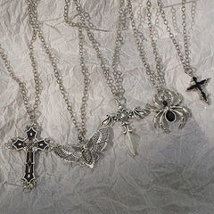 Special Wind Cross Skeleton Spider Set Necklace, Y2K Personalized Trendy Cool Girl Ne alternate view