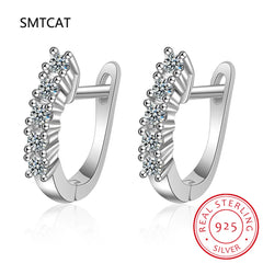 Luxury 0.5ct Moissanite Wedding Earrings for Women Gift Lab Diamond 925 Sterling Silver detail view