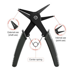 2 in 1 Snap Ring Pliers | Internal and External Retaining Ring Tool close-up view