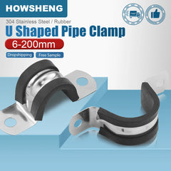 Rubber Lined Pipe Clamp | 6mm-200mm Stainless Steel P Clips for Secure Hose Mounting