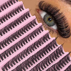 Lash Clusters D Curl Individual Lashes Fluffy Volume DIY Eyelash Extensions Thick Cluster Lashes for Home Use