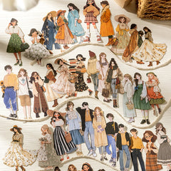 100pcs People Like Clouds Series Stickers | Large Hard Card Decals for DIY Scrapbooking detail view
