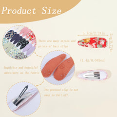 1 Set Printed Fabric Hair Clips Sweet Handmade BB Hair Clips Baby Girl Bangs Fixed Edge Clips Children's Hair Accessories Gifts