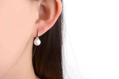 925 Sterling Silver Pearl Drop Earrings for Women