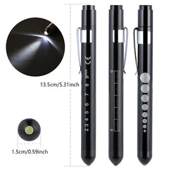 LED Medical Penlight with Pupil Gauge | Reusable Pocket Flashlight for Nurses and Doct close-up view