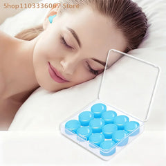 Noise Reduction Swimming Earplugs | Waterproof Silicone Sleep Ear Plugs for Snoring and detail view