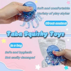 Glitter Octopus Taba Squishy Sugar Ball | Cute Animals Squeeze Fidget Sensory Toy close-up view
