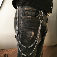 Metal Belt Chain HipHop Rock Punk Hook Trousers Pant Waist Link Metal Wallet Chain Ke alternate view