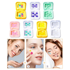 Star Shaped Hydrocolloid Acne Patches | Invisible Pimple Stickers with Mirror close-up view