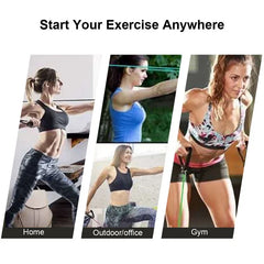 5 Level Resistance Band Set | Elastic Pull Rope with Handles for Home Strength Trainin close-up view