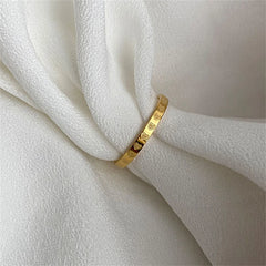 Golden Stainless Steel 2mm Heart Rings Women Size 5/6/7/8/9/10# Thin Finger Ring Wedd alternate view