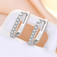 Original designer 925 Sterling Silver Elegant Crystal Jewelry Fashion Zircon Circle Hoop Earrings fo