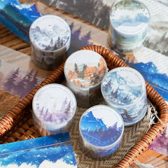Natural Forest Tape Sticker | 4.5x200cm Scenery Decorative Masking Tape for Junk Journal Scrapbookin