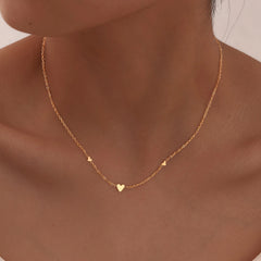 316L Stainless Steel Mini Heart Clavicle Chain Choker Necklace Women Chain Necklace Simple Jewelry