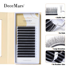 DeceMars V-shaped 6D Eyelash Extensions | Matte Black 12 Rows/Tray alternate view