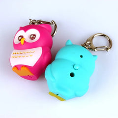LED Owl Keychain with Sound and Light | Cute Bag Pendant for Keys detail view